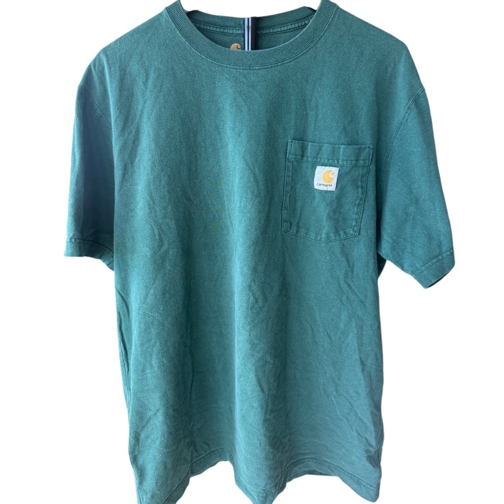 Carhartt Men's M Original Fit Pocket T Shirt Dark Green Heavyweight Workwear